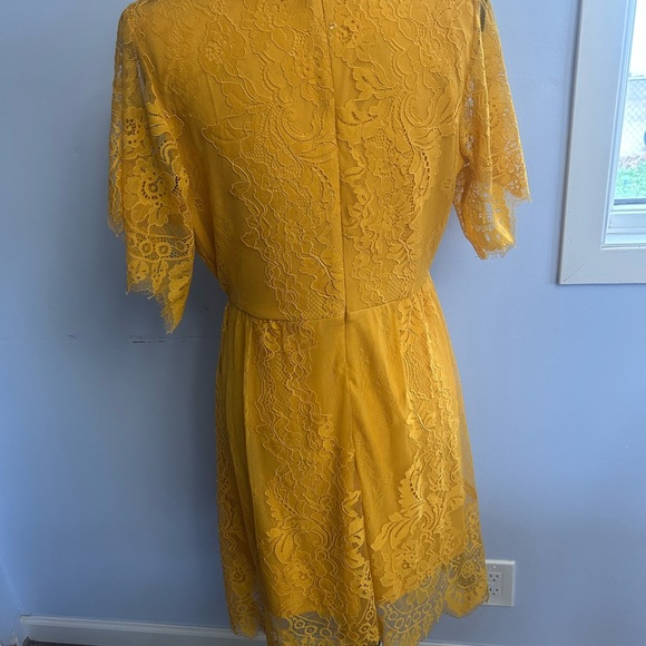 Miami Lace Midi Dress in Mustard Yellow - Picture 5 of 11